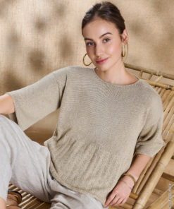 Strickset Shirt Im Perlmuster aus Solo Lino von Lana Grossa