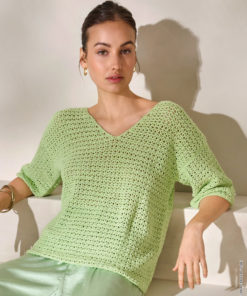 Strickset Pullover Mit Rückenausschnitt aus Landlust Sommerseide von Lana Grossa