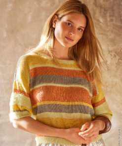 Strickset Shirt Mit Streifen aus Finito, Filo Lurex und Filo Pailettes von Lana Grossa