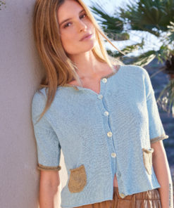 Strickset Kurzarmjacke aus Filo Pailettes von Lana Grossa