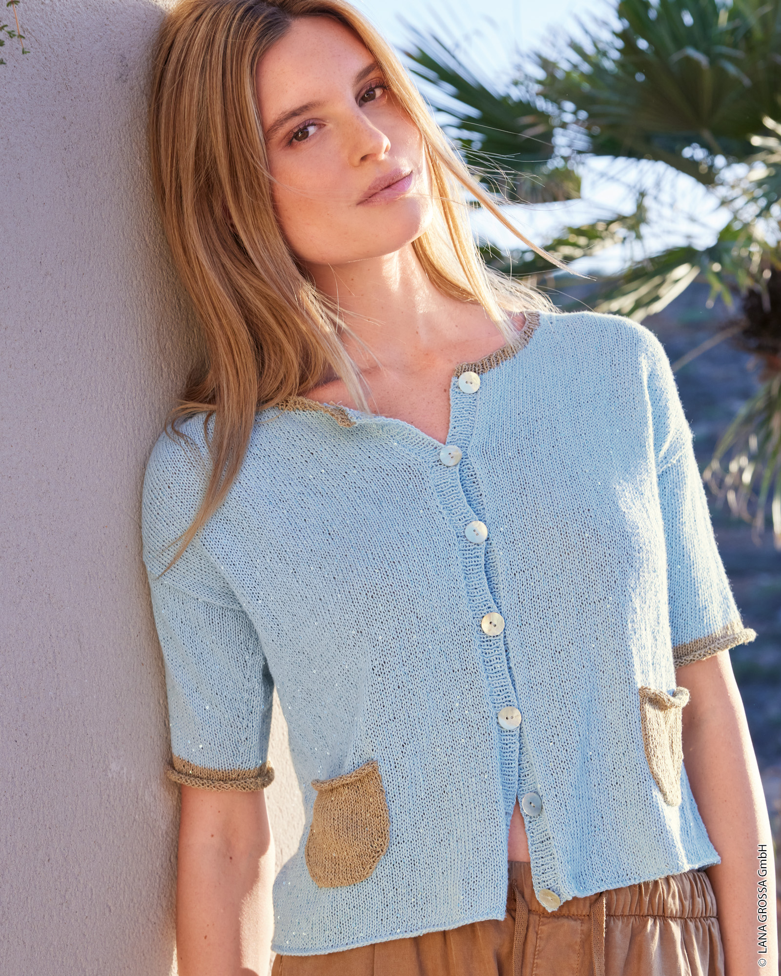 Strickset Kurzarmjacke Aus Filo Pailettes Von Lana Grossa 1 Strickset Kurzarmjacke Aus Filo Pailettes Von Lana Grossa