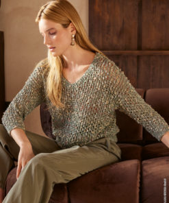 Strickset Top-down Pullover aus Popcorn von Lana Grossa