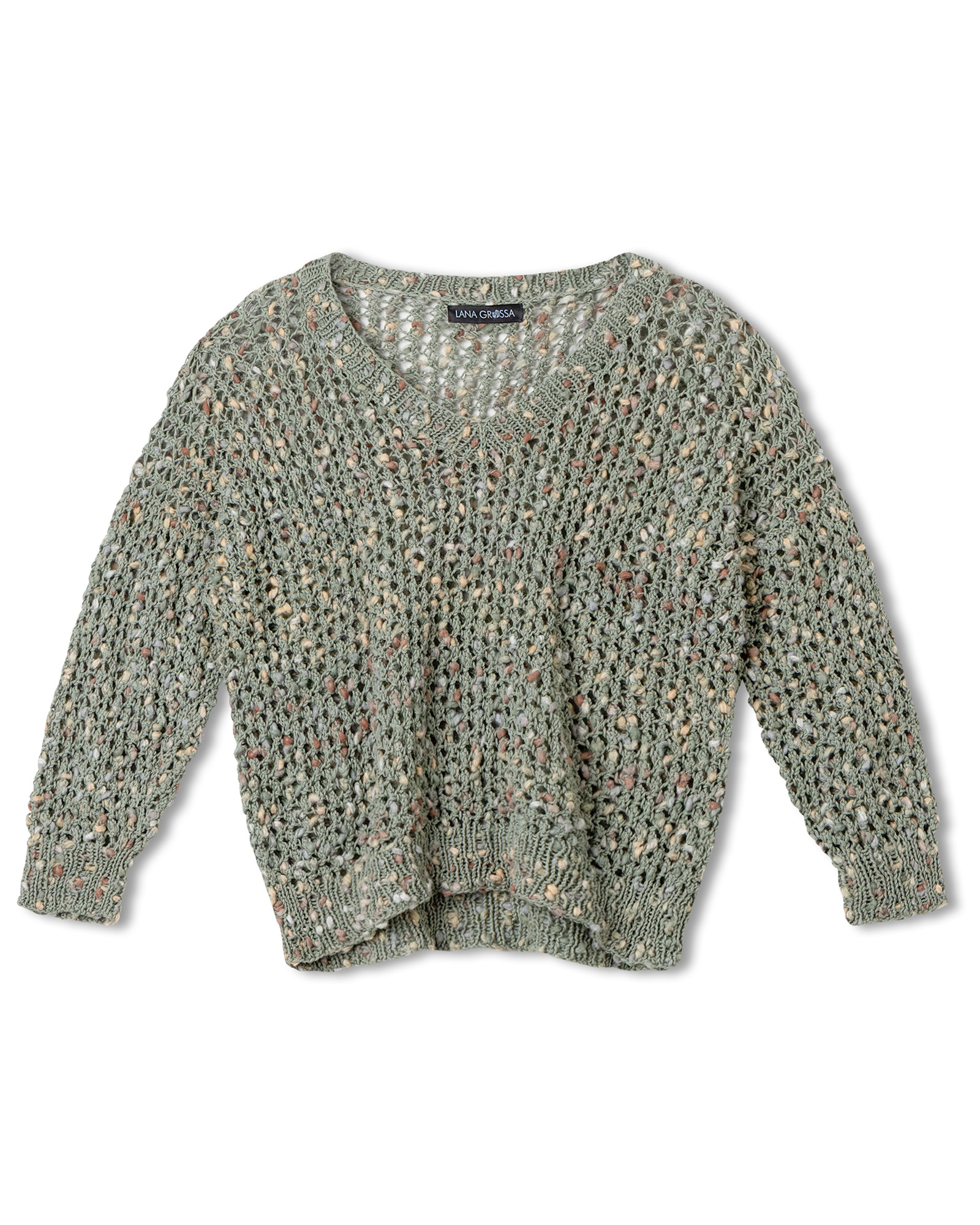 Strickset Top-Down Pullover Aus Popcorn Von Lana Grossa 2 Strickset Top-Down Pullover Aus Popcorn Von Lana Grossa – Bild 2