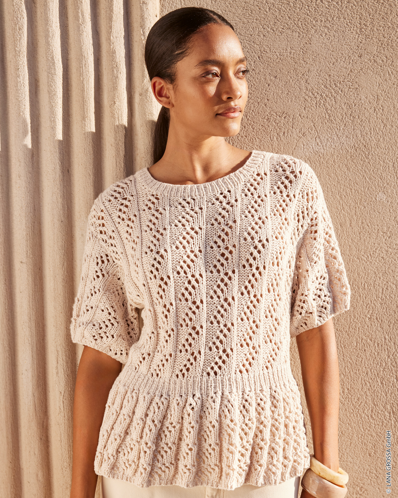 Strickset Shirt Mit Volant Aus Cotonella Von Lana Grossa 1 Strickset Shirt Mit Volant Aus Cotonella Von Lana Grossa