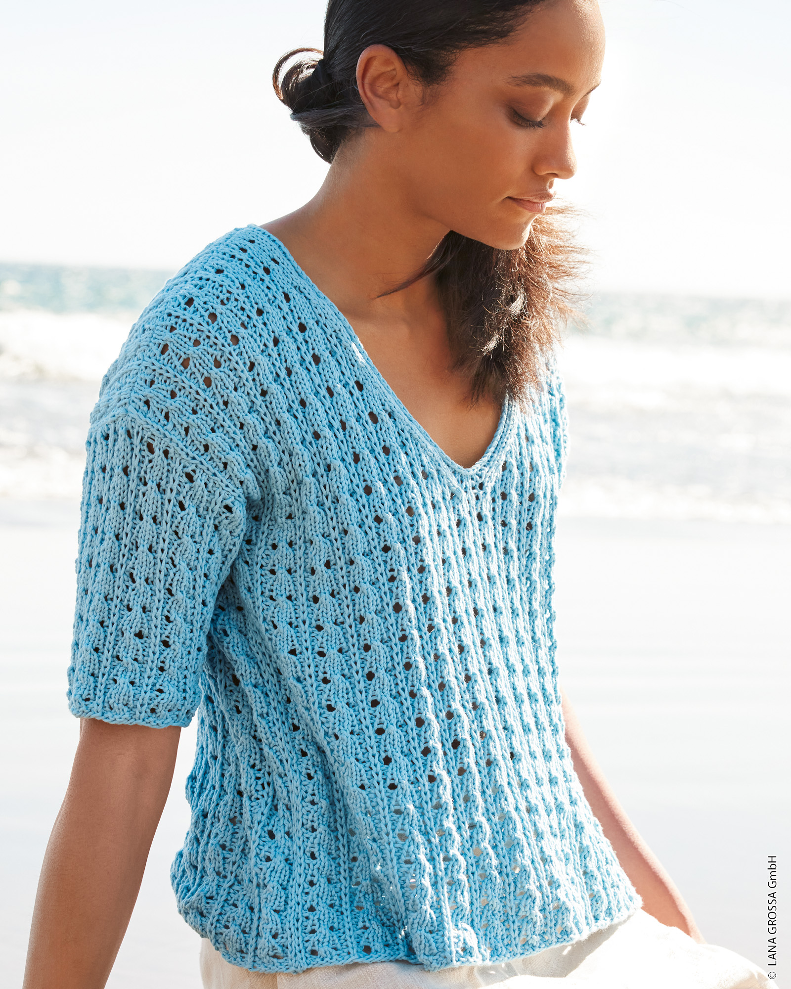 Strickset Shirt Im Ajourmuster Aus Tessera Von Lana Grossa 1 Strickset Shirt Im Ajourmuster Aus Tessera Von Lana Grossa