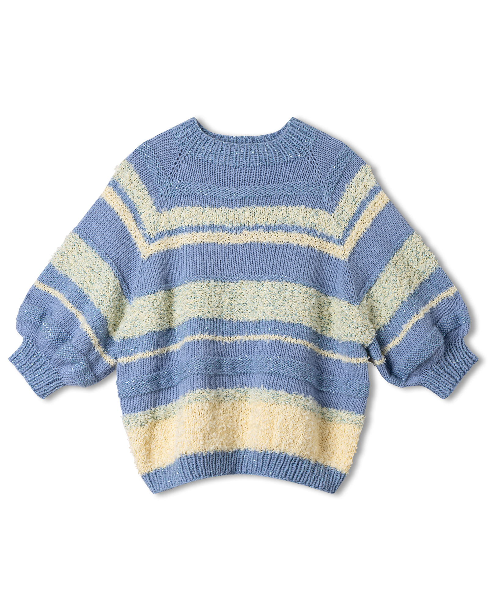 Strickset Top-Down Pullover Aus Summer Softness, Frizzante Und Glamour Von Lana Grossa 2 Strickset Top-Down Pullover Aus Summer Softness, Frizzante Und Glamour Von Lana Grossa – Bild 2