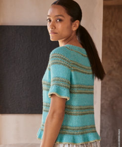 Strickset Top-down Shirt aus Ecopuno, Tencellino und Filo Pailettes von Lana Grossa