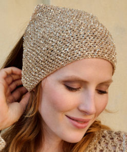 Strickset Pailletten-kopftuch aus Glamour von Lana Grossa