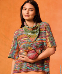 Strickset Kopftuch Im Bogenmuster aus Gomitolo Alga von Lana Grossa