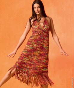 Strickset Kleid Mit Offenem Rücken aus Cotonella Multi von Lana Grossa