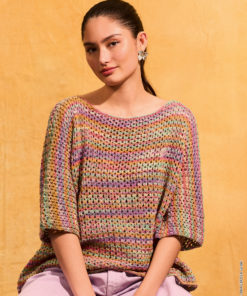 Strickset Shirt Im Lochmuster aus Gomitolo Alga von Lana Grossa