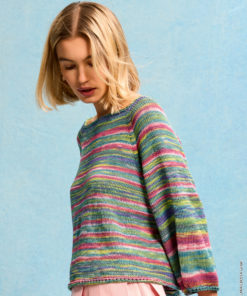 Strickset Top Down Raglan-pullover aus Gomitolo Alga von Lana Grossa