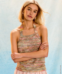 Strickset Neckholder-top aus Cotonella Multi von Lana Grossa