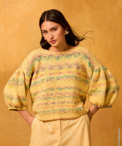 Strickset Kurzarm-pulli Mit Puffärmeln aus Gomitolo California und Cotonella von Lana Grossa