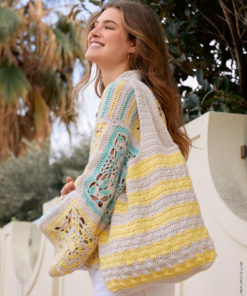 Strickset Beutel Im Stäbchenstrukturmuster aus Cotonella von Lana Grossa