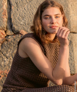 Strickset Top Im Gittermuster aus Gioia von Lana Grossa