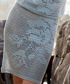 Strickset Rock Im Filetmuster Mit Rosenmotiven aus Solo Lino von Lana Grossa