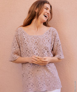 Strickset Shirt In Quadratischen Motiven aus Solo Lino von Lana Grossa