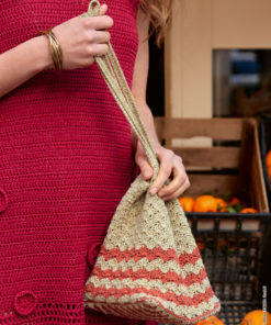 Strickset Henkeltasche Im Stäbchen- Und Muschelmuster aus Diversa von Lana Grossa