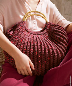 Strickset Korbtasche Mit Bambusgriffen aus The Tube und Cosmo von Lana Grossa