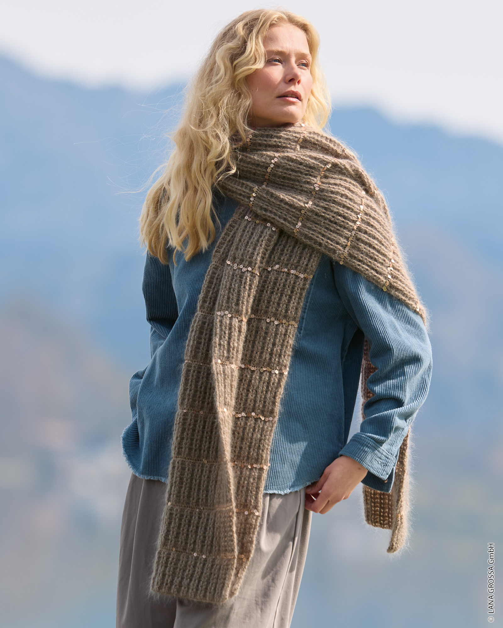 Schal Mit Relief-Stäbchen - Cool Wool Lace &Amp; Silkhair &Amp; Cosmo 1 Schal Mit Relief-Stäbchen - Cool Wool Lace &Amp; Silkhair &Amp; Cosmo
