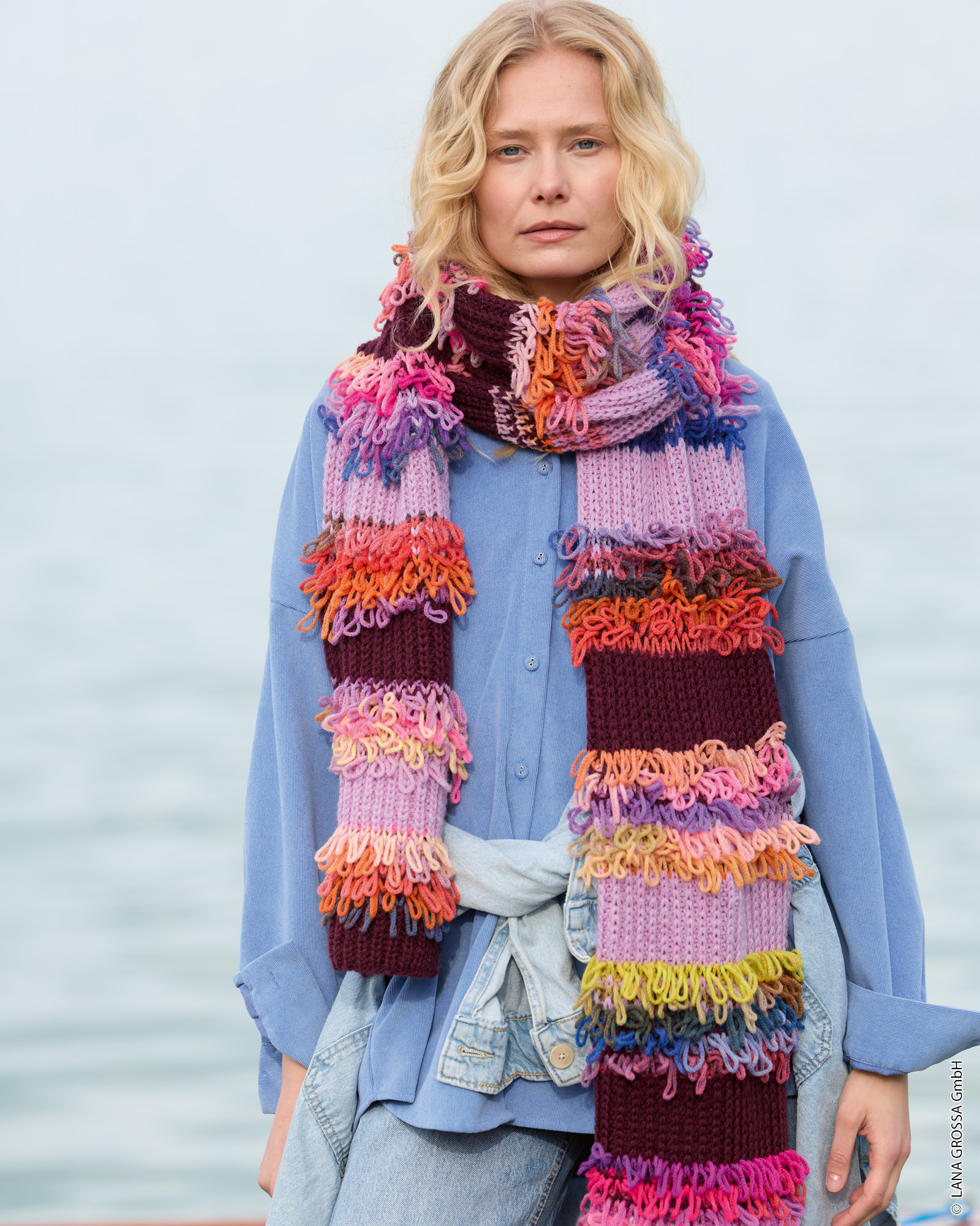 Schal Im Schlingenmuster - Farfalla &Amp; Cool Merino 1 Schal Im Schlingenmuster - Farfalla &Amp; Cool Merino