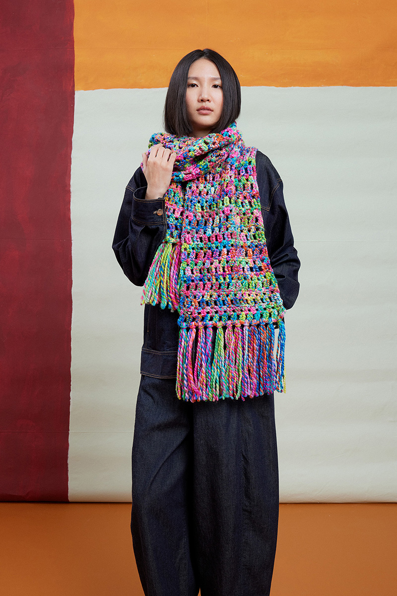 Strickset Schal Gehäkelt Aus Twister Von Lang Yarns 1 Strickset Schal Gehäkelt Aus Twister Von Lang Yarns