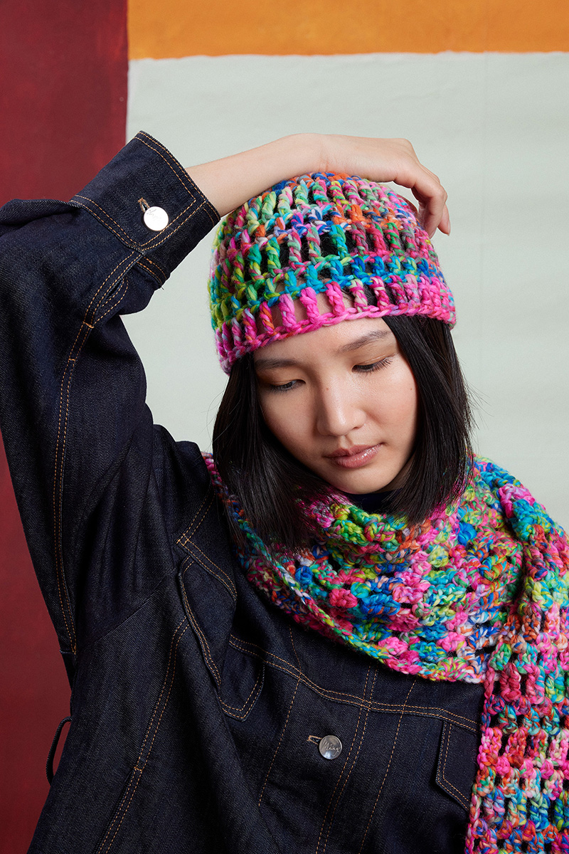 Strickset Häkelmütze Aus Twister Von Lang Yarns 1 Strickset Häkelmütze Aus Twister Von Lang Yarns