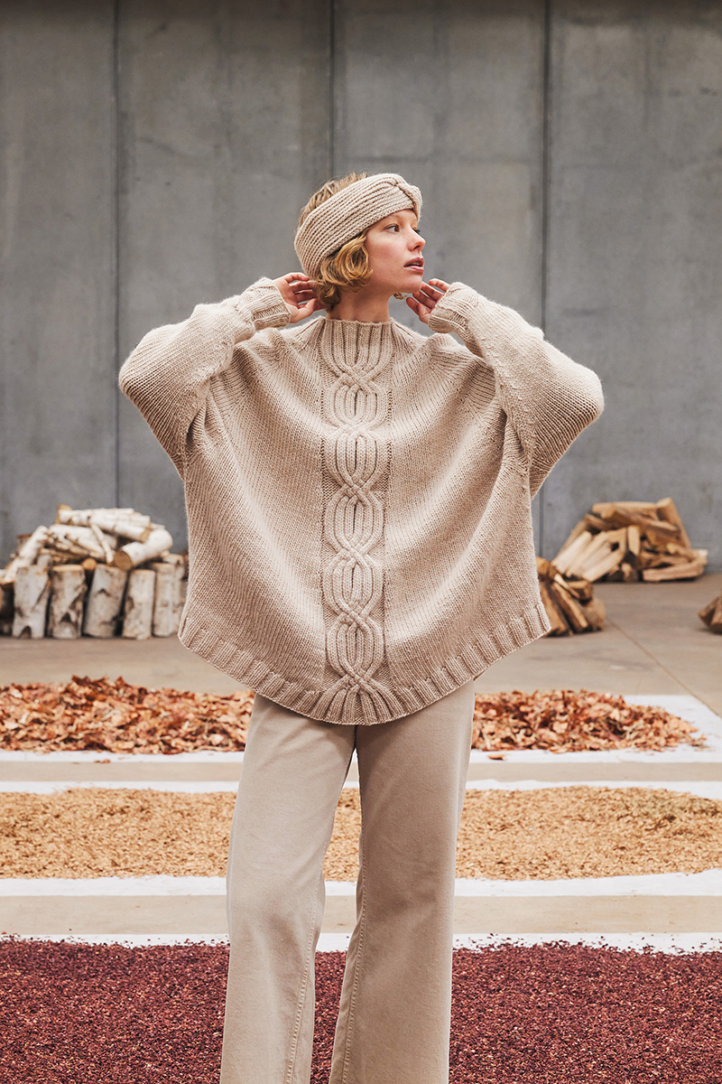 Strickset Ponchobluse Aus Naturalis Von Lang Yarns 1 Strickset Ponchobluse Aus Naturalis Von Lang Yarns